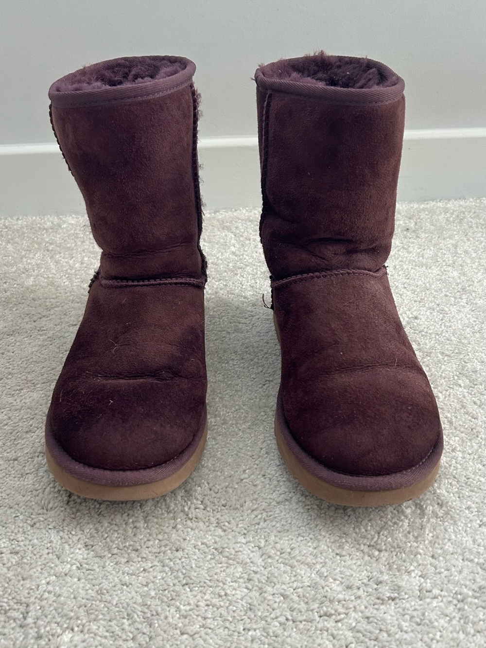 UGG Plush Shearling-Lined Footwear in Deep Mauve